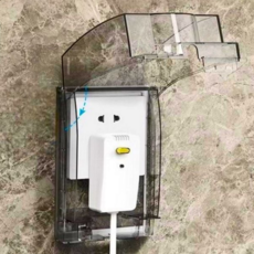 욕실 콘센트 커버 방수 스위치 2구 주방 콘센트 커버 차단기 투명 방우형 아기 아이 안전 보호 생활 습기, 블랙