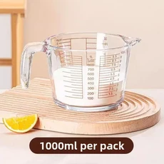 주방 유리 측정 컵(스파우트 핸들 포함) 베이킹 방지 고온 계란 비트 컵 요리 및 베이킹용, 03 1000ml (without filt