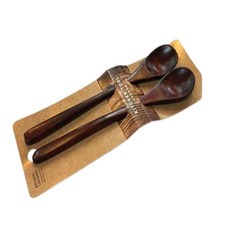 옻칠 롱 티스푼 2개 우드수저 수저 enj+01330Ej