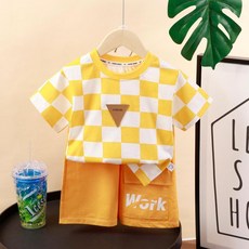兒童純棉小熊套裝 短袖短褲 男童女童夏裝寶寶衣服