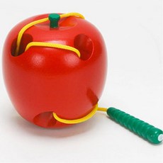 노인 인지 집중력 원목 사과 실끼우기 실꿰기 실장난감 키즈카페