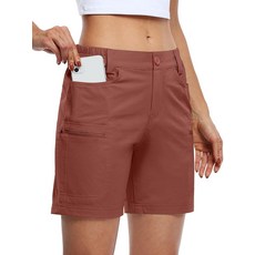 Willit 여성용 17.8cm(7인치) 하이킹 골프 반바지 스트레치 Qucik 드라이 카고 포켓 방수 아웃도어 여름 카카오 XS