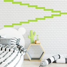 정싱 diy 붙이는 타일 3D 접착식 벽타일 올화이트 주방 현관 타일시트지 셀프시공, 10개, QDK1203