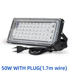 LED UV 투광 조명 축제 파티 IP66 방수 자외선 무대 램프 AC220V 50W 395nm 400nm, 06 50W-With EU Plug, 01 220V