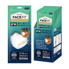 블루나 페이스핏 KF94 숨쉬기편한 끈조절 황사방역마스크 대형, 30개입, 2개, 백색