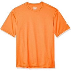 챔피언 남성 반팔 더블 드라이 퍼포먼스 티셔츠, 중간_안전 오렌지