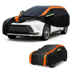Blshwez 테슬라 모델 3 2017-2025용 다층 전천후 방수 자동차 커버 눈비 자외선 차단 지퍼 도어 및 보관 가방 포함, Fit for Toyota Sienna