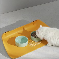 MDD 애완동물 식기 미끄럼방지매트 흘림방지식기매트 논슬립사료매트, 블루
