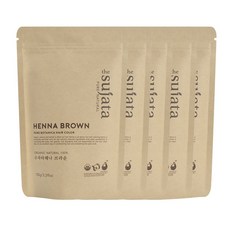 수자타 5개 유기농 천연100% 헤나 가루 염색약, 브라운