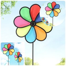 플라워 바람개비 2P세트 58cm 공원바람개비