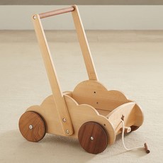 아기 보행기 다기능 유모차 나무 다리 걷기 학습 걸음마 연습, 전체 단단한 나무 (높이 조절 가능  벽돌 없음), 1개