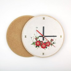 프레스코21 압화 만들기 26원형시계, 검정+빨강