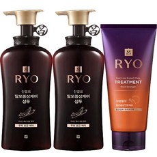 려 진결모 탈모증상케어 샴푸 490ml x2개 + 자양윤모 트리트먼트 x1개, 490g, 1개