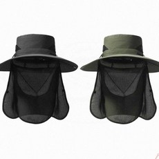 야외용 자외선용 등산햇빛가리개모자 얼굴탈방지 낚시안전벙거지, 블랙