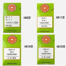 [청라핸즈] 가정용 미싱바늘 HAx1 9호 11호 14호 16호, (HA.16호), 1개