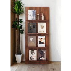 팜플렛 거치대 신문 전시대 전단지 카달로그 리플렛 철제, 1단, 150x58 월넛 직사각형