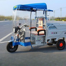 전기삼륜차 자전거 전동차 스쿠터 소형 삼륜 삼륜차, Z. 붉은색이며 절반은 덮여 있고 너비는