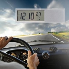 도모아 LCD 디지털 시계 자동차 온도계 계기판 카인테리어, 상세페이지 참조, 1개