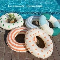 兒童寶寶卡通加厚腋下泳圈 充氣浮圈 男女童救生圈, 1個, 60#型號【17.5公斤以內】無氣筒,加厚款-【#藍色雛菊】游泳圈