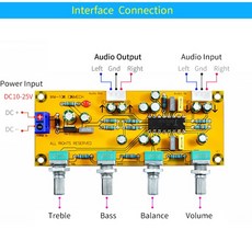 UNISINA TA7630P 오디오 프리앰프 보드 사운드 톤 컨트롤 트레블 베이스 밸런스