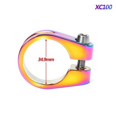 OUO 다채로운 안장 클램프 자전거 시트 포스트 28.6/31.8/34.9mm 튜브 레인보우 Mtb 조각, 3)QC100 34.9mm clamp