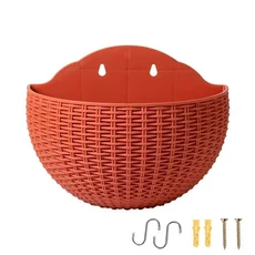 뜨거운 매달려 꽃 바구니 정원 파티 수제 DIY 잡화 주최자 벽 인공 등나무 홈 장식 냄비, 01 21x16.5cm, 01 H 1PC