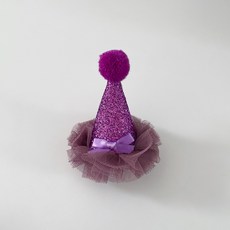 그루밍독 반려동물 요정 블링 고깔 모자 헤어핀, 퍼플, 1개