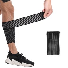벨크로식 압박밴드 종아리 압박 아대, 블랙