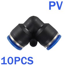 타이어공기주입 블랙 측정기 차량용 5PCS 공압 피팅 파이프 공기 커넥터 튜브 퀵 릴리스 푸시 인 호스 플라스틱 4/6/8/10/12mm, PV(10PCS), 4mm