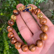 畫意坊 感溫變色貔貅手鍊 情侶款 印尼天然花棋楠 12mm x13珠, 1個