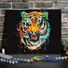 【TangZhen】유화그리기 유화그리기세트 유화 diy 채색 디지털 그림 만화 동물 어린이 수제 그림 그리다 거실 방 침실 장식품, 2075 현채호두, 40*50cm 내장 2.5 두께(색천)