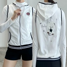 빅사이즈 바람막이 여자골프조끼 여성골프후드조끼 강아지후드조끼