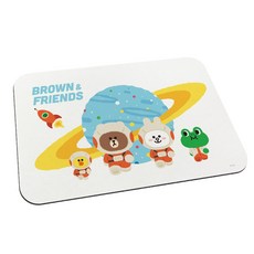 LINE FRIENDS 外太空系列 軟式珪藻土吸水地墊 硅藻土 腳踏墊 防潮 兔兔 莎莉LN0069, 1個, 藍色星球