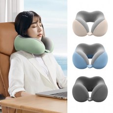 키와이 [큰손할인] 구름목베개 케이스포함 해외여행 파우치 압축 목쿠션 기내용 차량용 꿀잠 휴대용 메모리폼 커버, 그레이+케이스