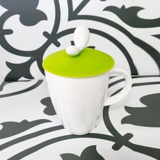 실리콘 컵 다용도 뚜껑(손잡이도자기)/컵뚜껑, 1개