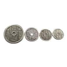 기념 주화 풍수 행운의 칭 고대 동전 세트 골동품 돈 금속 복사 악령 산 유령 32mm, [04] 4pcs