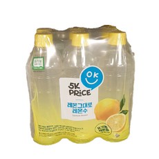 5K프라이스 레몬그대로 레몬수, 6개, 500ml