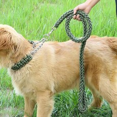 防脫牽引繩 狗繩 遛狗繩 適用小中大型犬, 1個, 軍綠總長1.5米牽引繩防脫P鏈,S型號適閤718斤