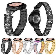 에버원 갤럭시 워치8 워치7 워치6 워치5 워치4 클래식 40mm 44mm 47mm 20mm 22mm 시계줄 스트랩 큐빅메탈, 블랙