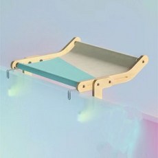 貓吊床 懸掛式貓窩 貓咪床邊掛架 加寬貓床, 美人榻-安全舒適 +藍色,54*38*20, 1個