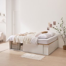 파로마 까사 빅 슬라이딩 수납침대 Q + 독립매트 UCU058, 메이플화이트