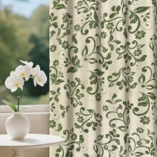 Baocicco 침실 커튼 길이 160cm(63인치) 2패널 세트 창문용 단열 블루 리프 프린트 클래식 룸 다크닝 드레이프 거실용 53.3cm x 160cm(21 63인치)