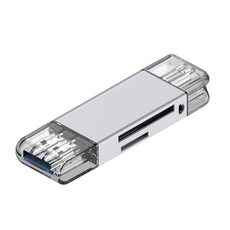 케이블팟 USB 3.0 고속 C타입 SD카드 리더기, 실버