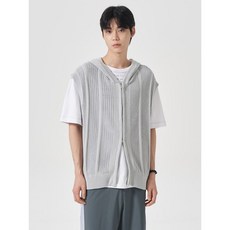에잇세컨즈 8SECONDS 세로조직 집업 베스트 라이트 그레이 21485AAY22 CLD741 OXI095