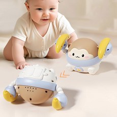 베베코지 노래하는 돌 아기 터미타임 원숭이 장난감, 1개, 아이보리, 블루