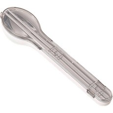 旅行餐具組 三件套 湯匙 筷子 叉子 學生環保餐具 不鏽鋼便攜餐具組 隨身餐具 環保餐具, 灰色, 1套, 【叉勺筷+盒】