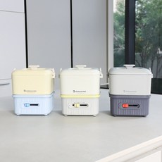 ALL-IN-ONE 이볼브팟 멀티쿠커 미니 EVOLVE POT MULTICOOKER MINI 휴대용쿠커 분리형 쿠커 원팬요리툴, 단품(파우치 증정), 웜그레이/카키베이지