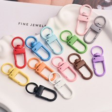 말랑베이비 컬러 D고리 열쇠고리 부자재 대용량, 50개, 레인보우