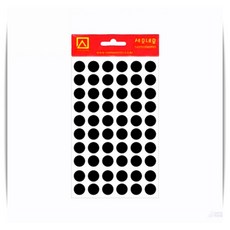 원형 견출지 흑색 12mm 10-302BK 7매 분류 스티커 앤츠런3