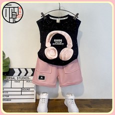 男童夏裝背心套裝洋氣兒童無袖薄衣服2025新款時髦寶寶夏天童裝潮